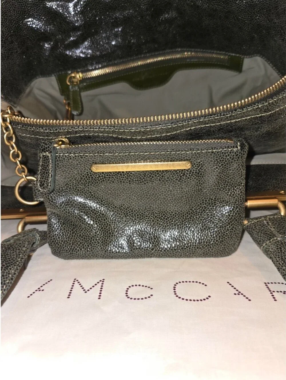 Stella McCartney Falabella Green Cruelty Free Faux Leather Satchel